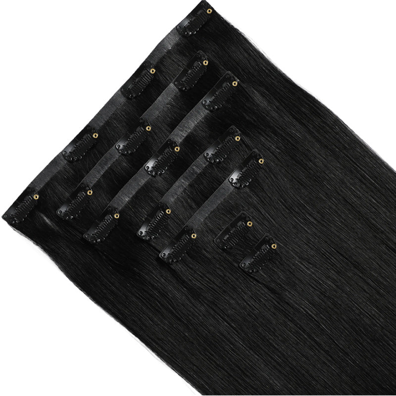 SLRVH InvisiLuxe™ Seamless Clip In Hair Extensions - Jet Black #1