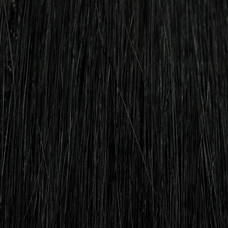 Close-up color of InvisiLuxe™ Seamless Clip In Hair Extensions - Jet Black #1