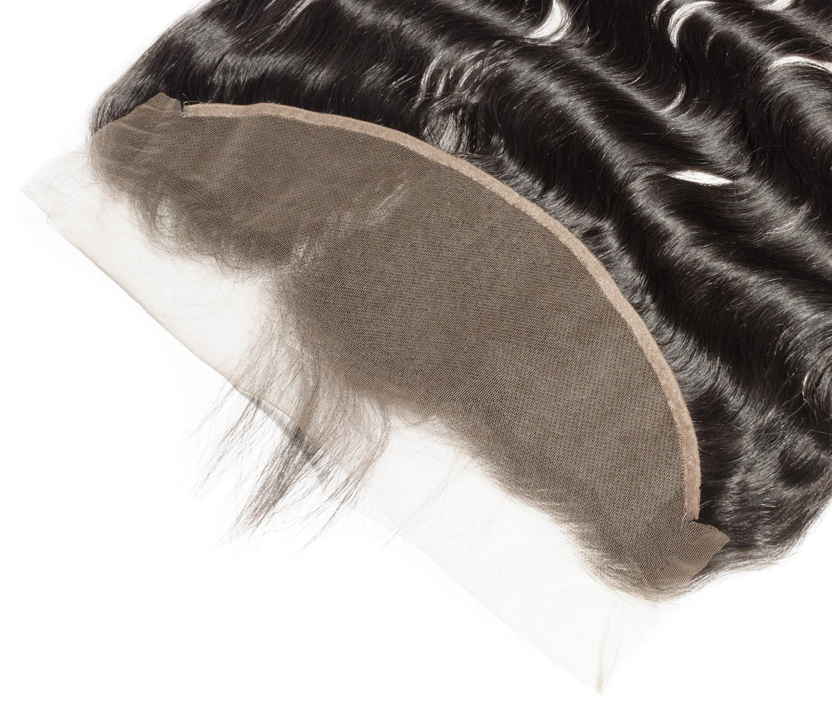 Malaysian Body Wave Lace Frontal Close-up with natural hair texture on a white background