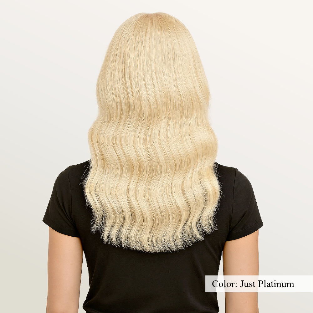 Model showcasing "Just Platinum" Seamless Microlink Hair Extensions – SL Raw Virgin Hair