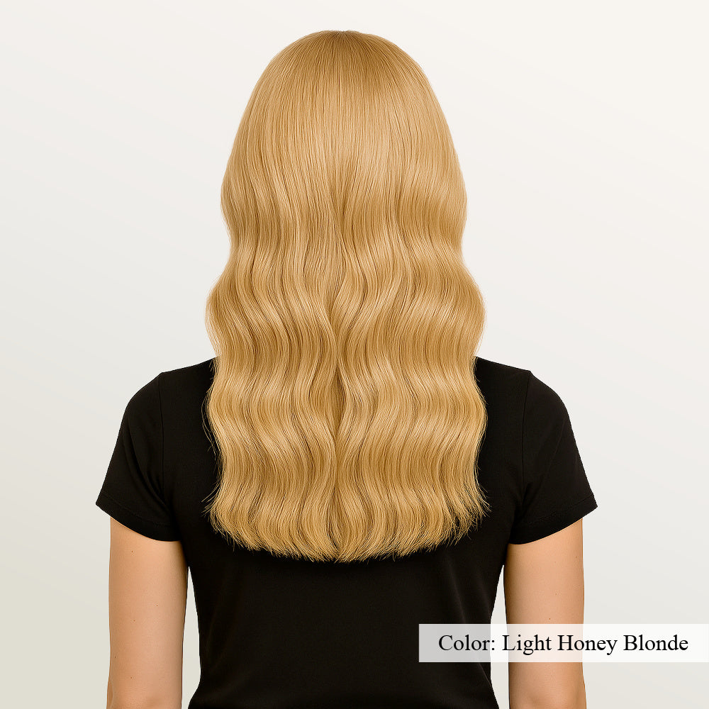 Model showcasing Light Honey Blonde Microlink Hair Extensions – SL Raw Virgin Hair
