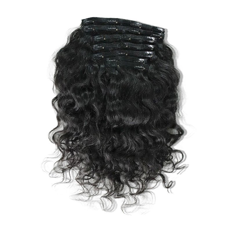 Authentic Raw Indian Curly Hair Clip-in Extension freshly washed. 7pcs clip-in set for women looking for an easy self-installation
