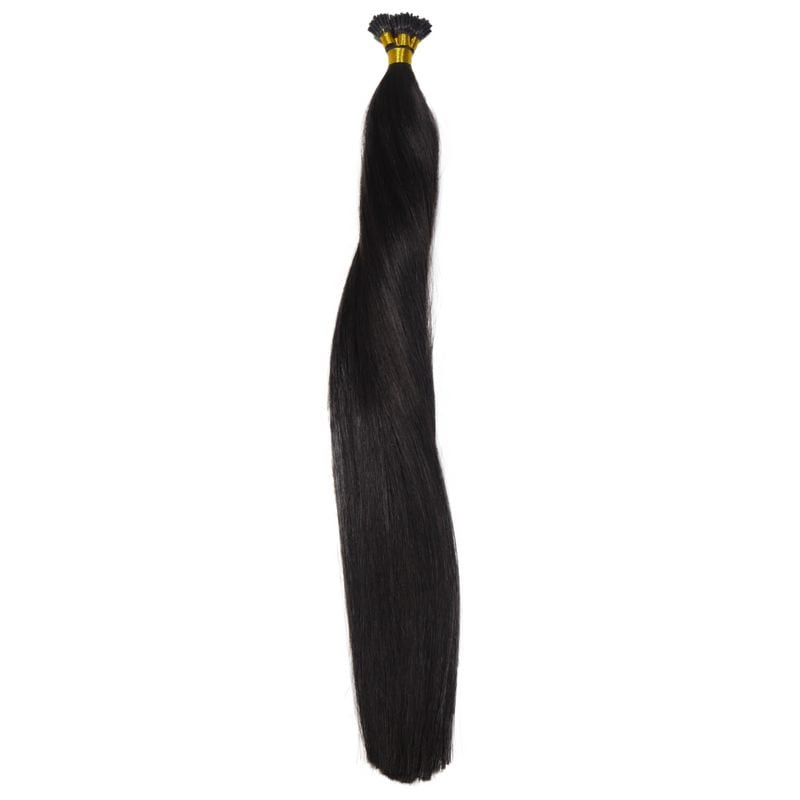 Bundle of SL Raw Virgin HAir Seamless I-tip hair extensions Natural Black 20" hair