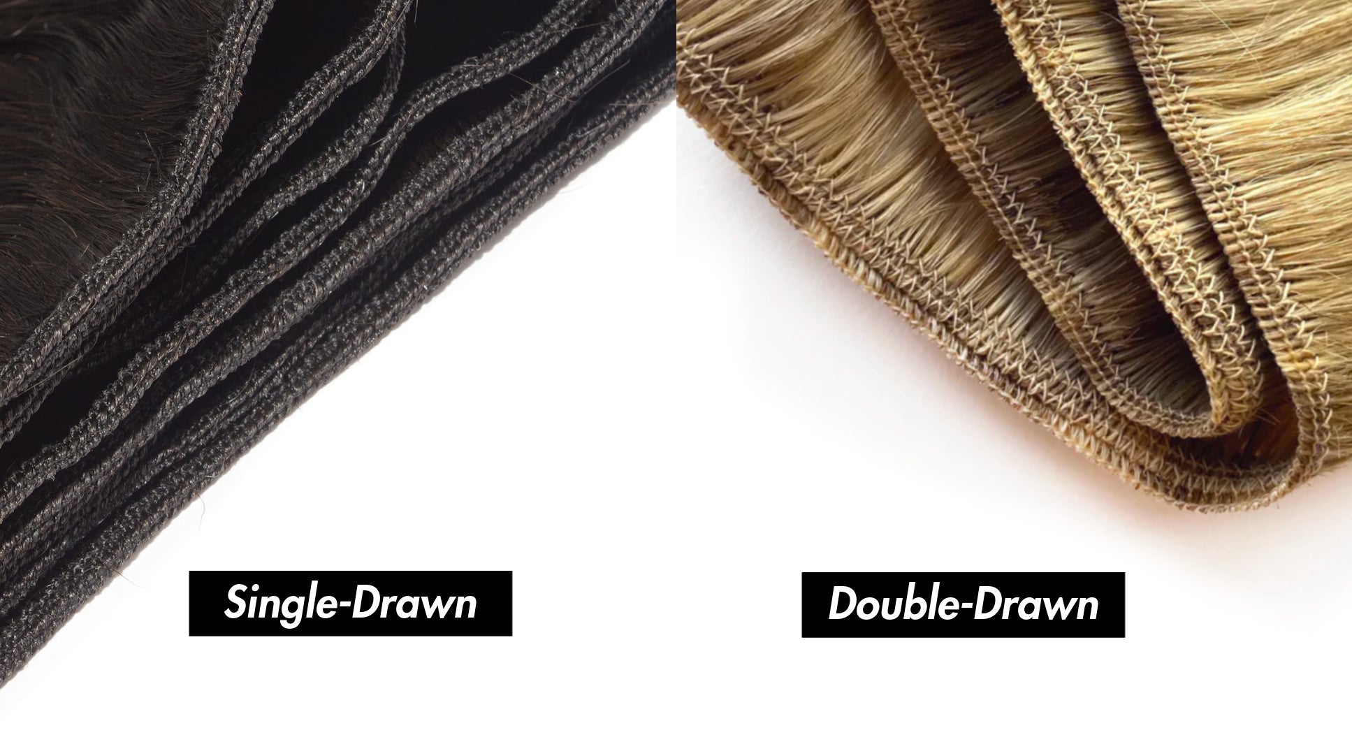 Single-Drawn vs. Double-Drawn Wefts | Hair Extensions Guide – SL Raw ...