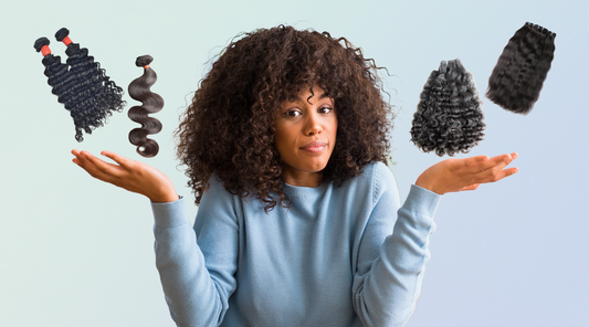 Woman deciding on what hair extensions is best from raw hair or virgin hair explained