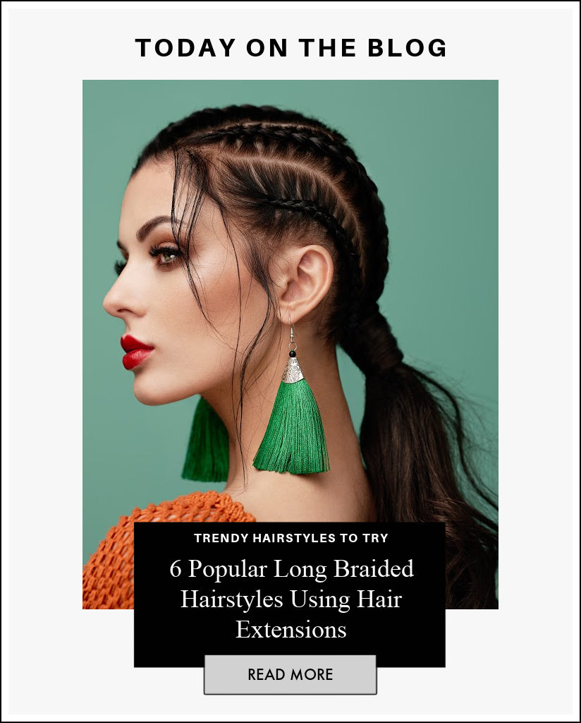 Woman wearing to the scalp cornrows with ponytail weave hair care guide with blog 