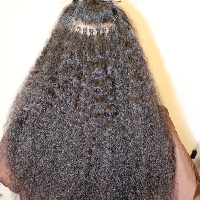 After hair extension transformation
