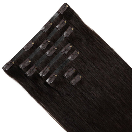 SLRVH InvisiLuxe™ Seamless Clip In Hair Extensions - Natural Black #1B