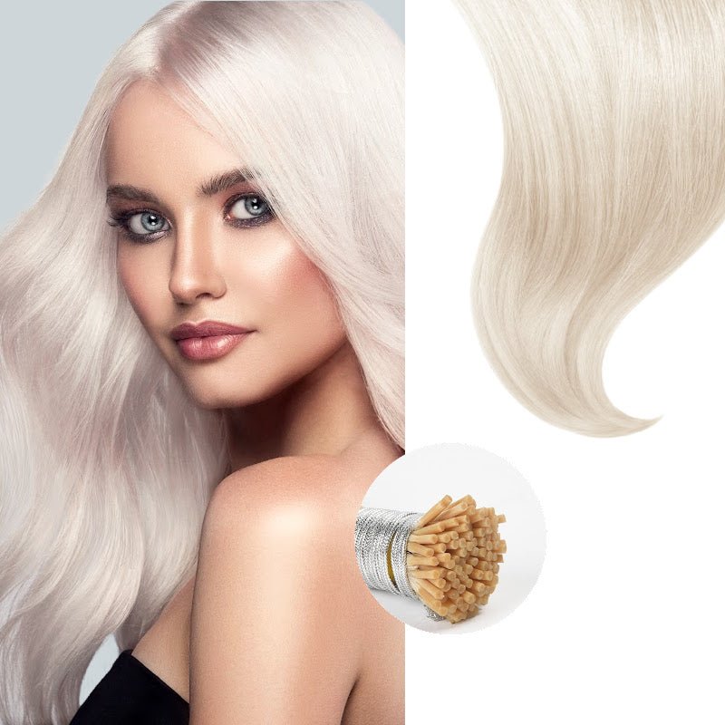 SLRVH Platinum Blonde Seamless I-tip Hair extensions Bundle Deal