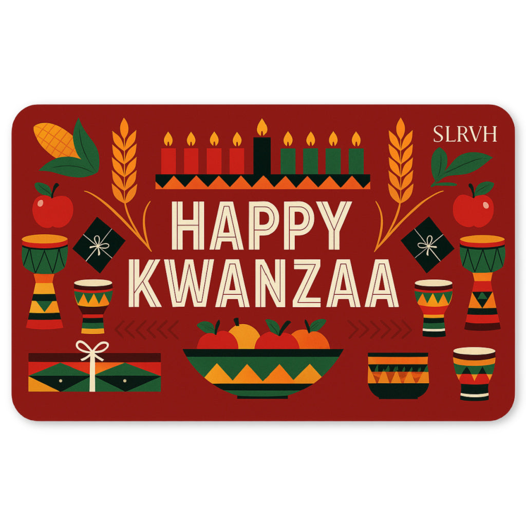 Happy Kwanzaa gift card with candles