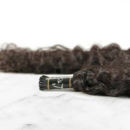 Best Selling Lao Curly I-tip Hair (2A-2C curls) for micro links, available online at SL Raw Virgin Hair.