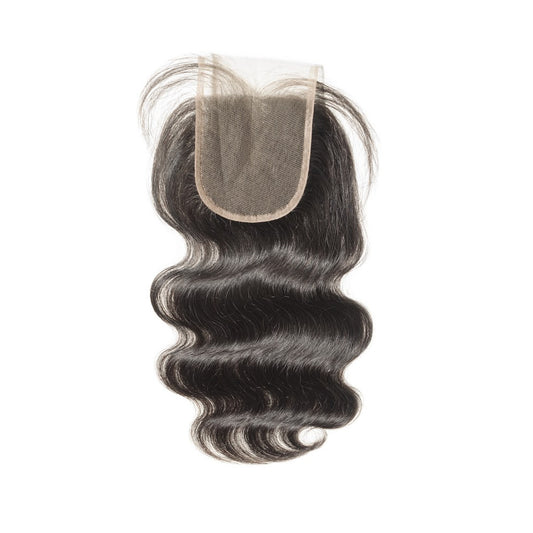 Natural Black 4x4 Malaysian Body Wave Lace closure with baby hairs with free parting options