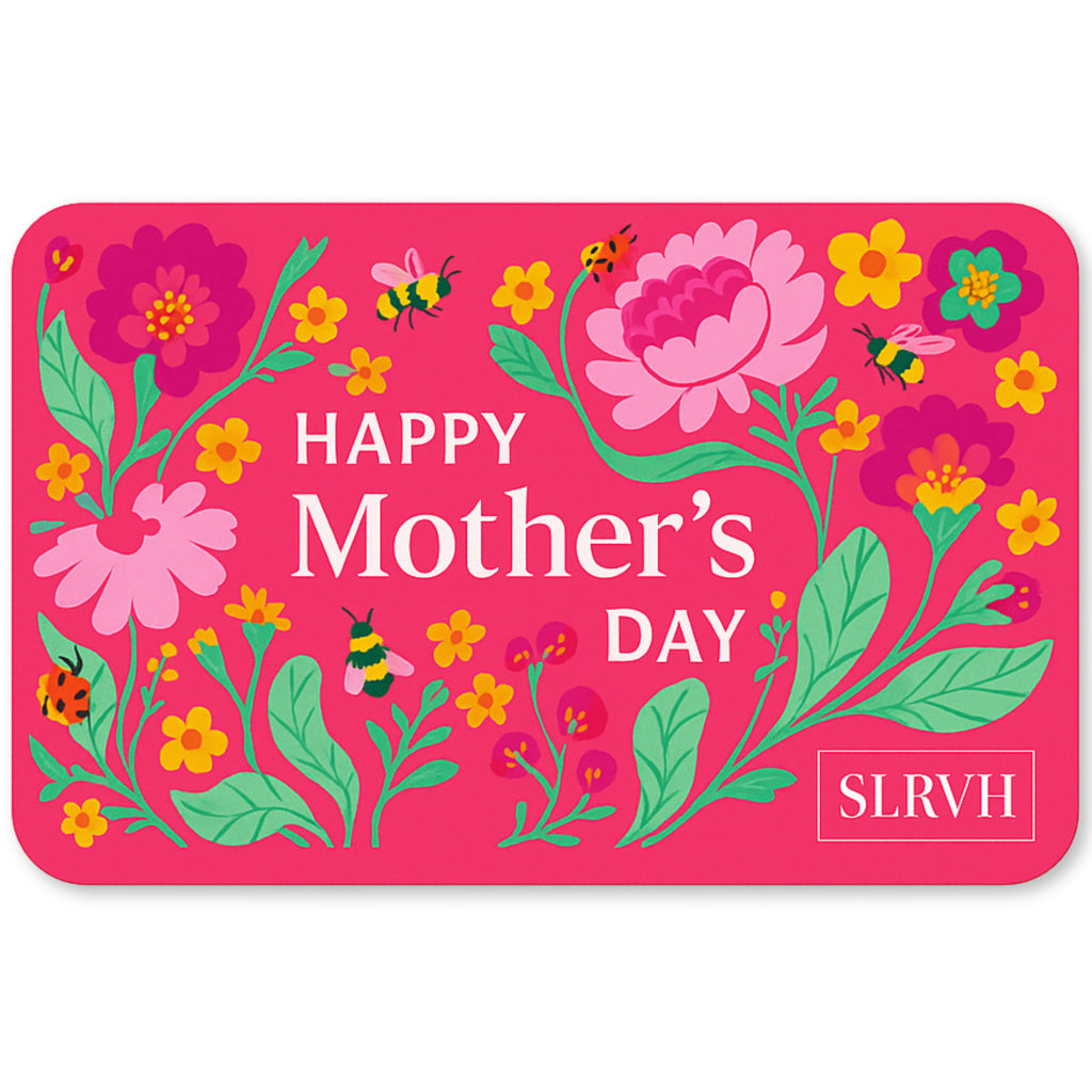 Mother's Day gift card with floral design and 'Happy Mother's Day' t