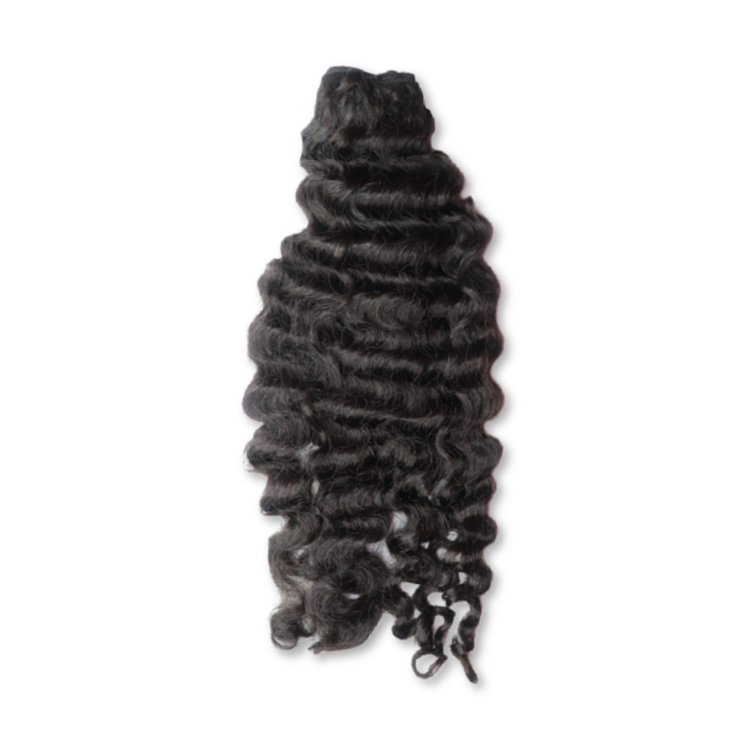 Image of Burma curly hair extensions. matches curl pattern 3a-3c. Perfect curly hair for any season. Only sold by SL Raw Virgin Hair in 100 gram bundles. SL Raw Virgin hair
