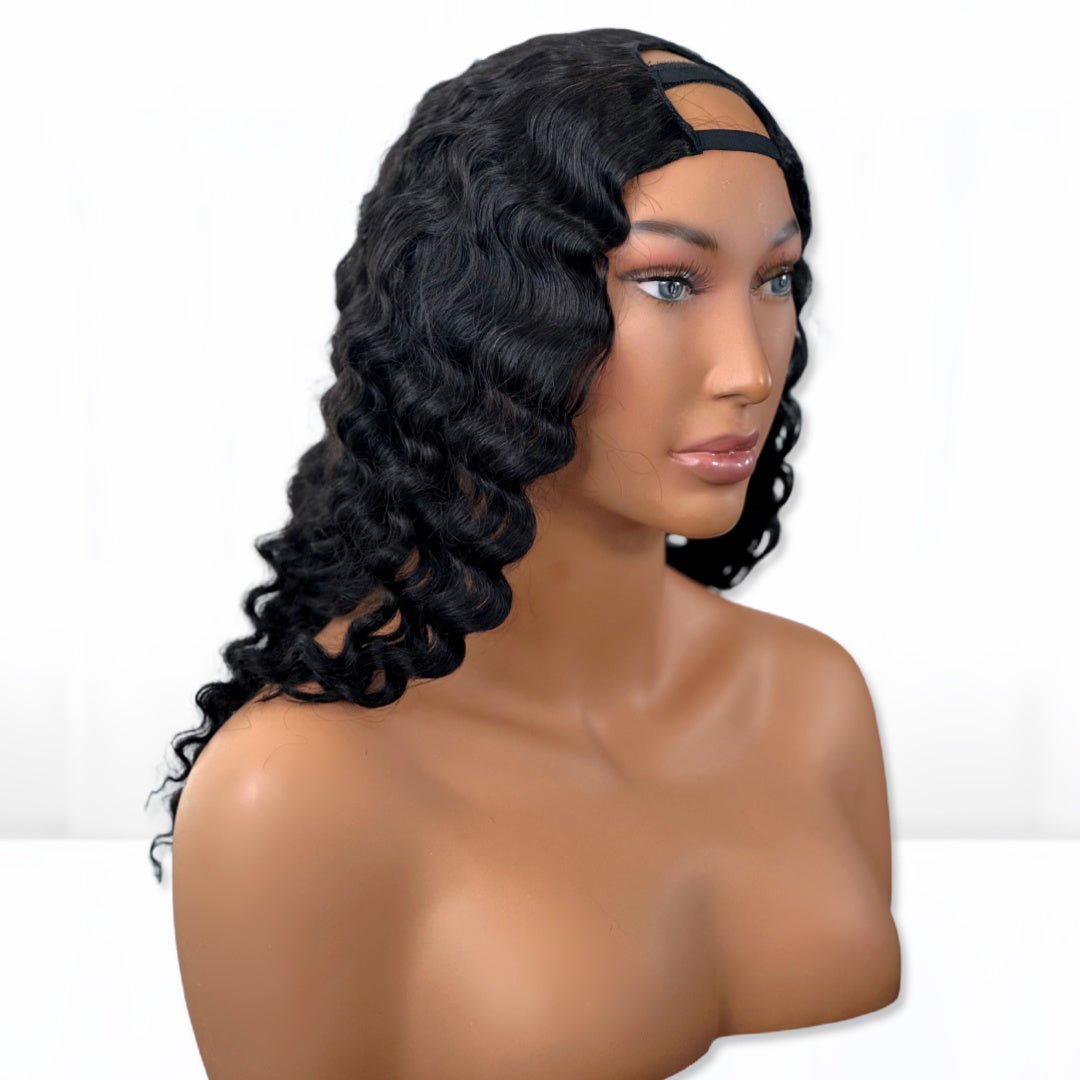 SLRVH Deep wave U-part Wig display 