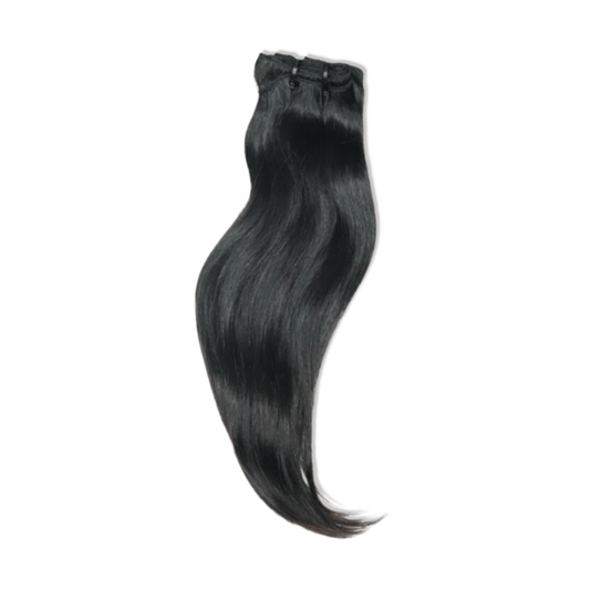 Vietnamese Natural Straight Hair Extensions, #1B, 12”-26” lengths, perfect for sew-ins, sold by SL Raw Virgin Hair.