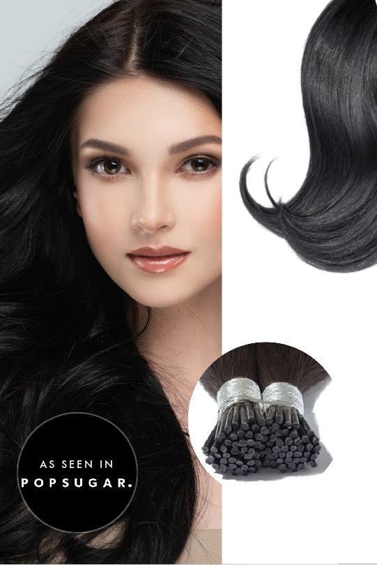 20” Jet Black Straight I-tip hair extensions for strand by strand micro-links. Sold as a bundle pack of 150 strands or 250 strands. Recommend to buy 250 strands for a full head. Great for women with fine hair.