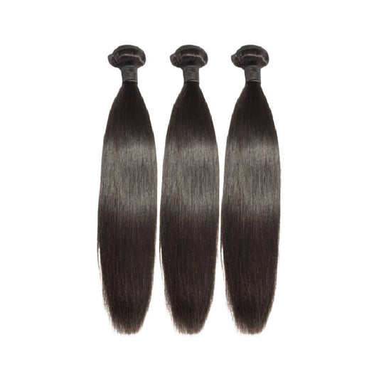 3 Brazilian Straight Hair Bundle Deal - 100% Virgin Human Hair, sleek and professional.