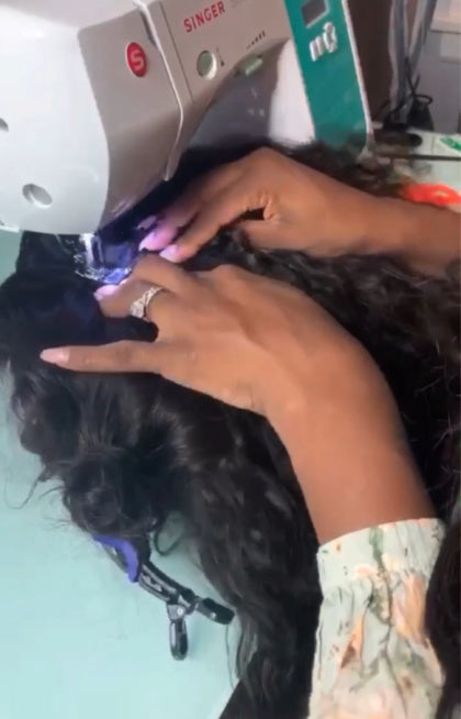 Customer wearing SL Raw Virgin Hair Loose Curly Indian Hair