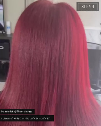 Beautiful micro-link install video using SL Raw Soft Kinky Curly i-tip 24-inches on natural hair 3C curl hair type. Dyed Red Hair Color. 200 individual hair links used. SL Raw Virgin Hair - Installed by Las Vegas Hairstylist Devona @Theehairoine