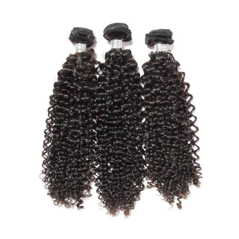 Three Brazilian Kinky Curly Bundle Deal - Natural curls for 3C-4A textures.