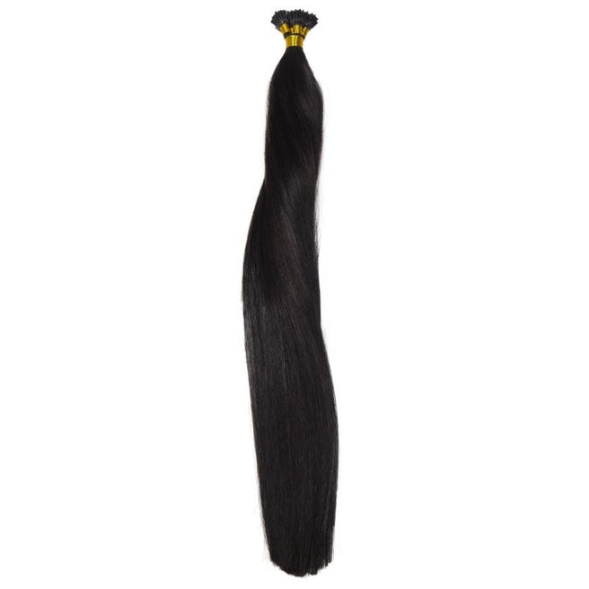 Bundle of SL Raw Virgin HAir Seamless I-tip hair extensions Natural Black 20