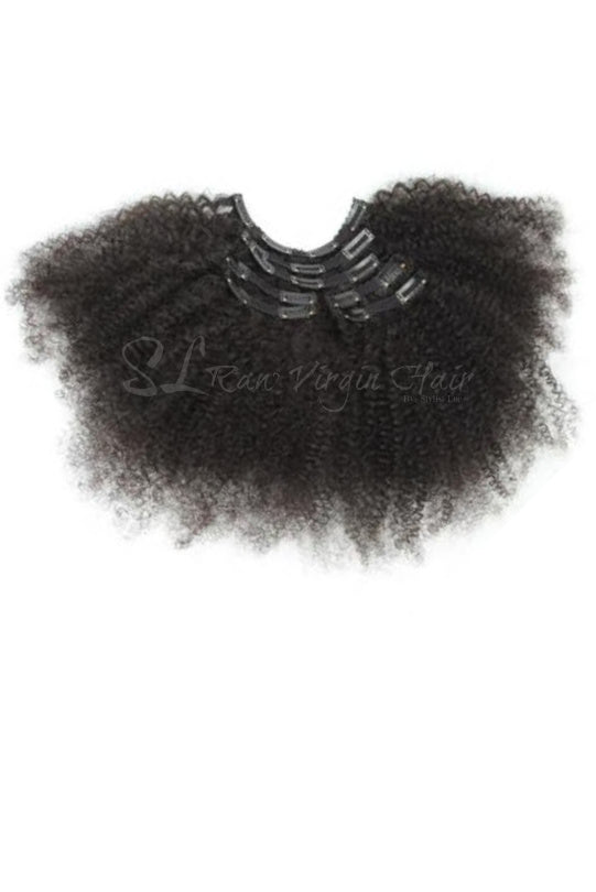 7 pieces afro curly clip in set by sl raw virgin 