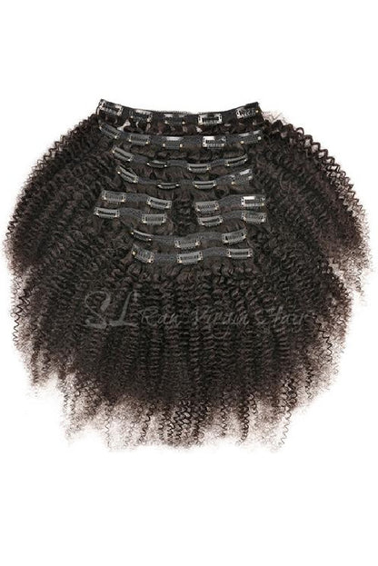4A Curly hair clip in hair extension set. 10 pieces hair set. sold by sl raw virgin hair 