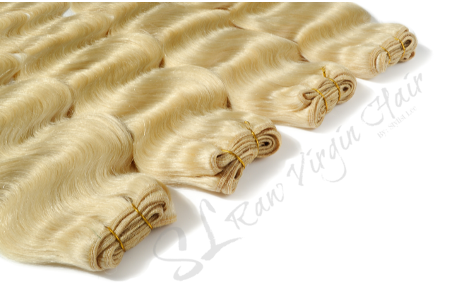 Blonde wavy hair bundles by SL Raw Virgin hair human hair 