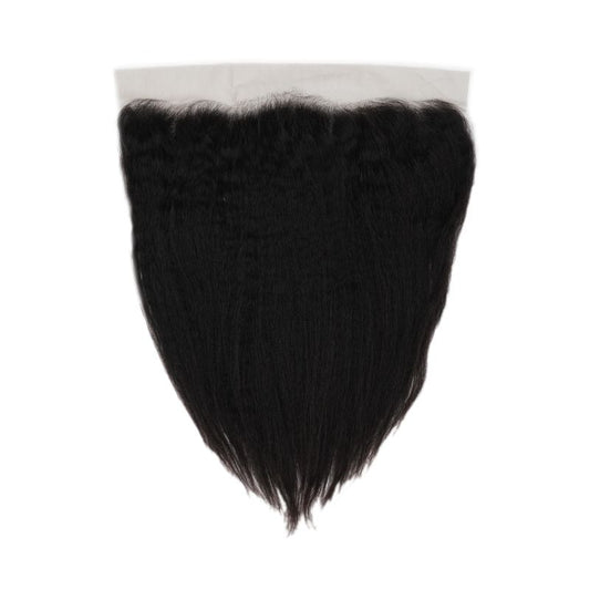 soft kinky straight 13x4 lace frontal for protective hairstyling in the crown of head 